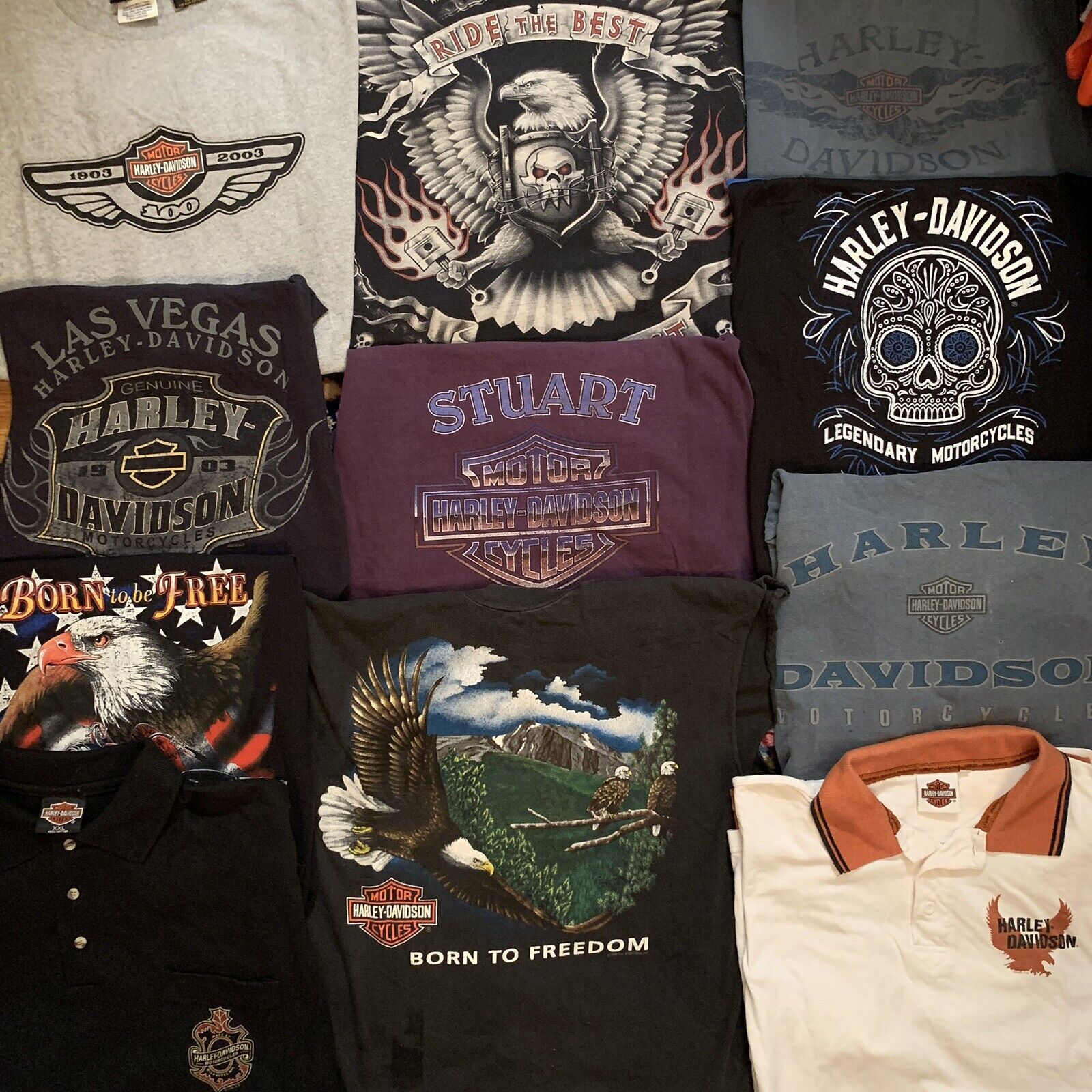 Vtg Harley Davidson T-Shirts Lot 11 Motorcycles Resale Wholesale Eagle Biker Tee