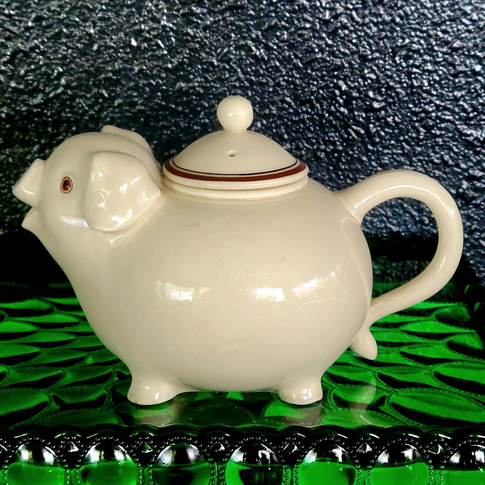 Vtg Fitz & Floyd Ceramic Pig Teapot Figural  Farmhouse Animal 1976 Collectible 