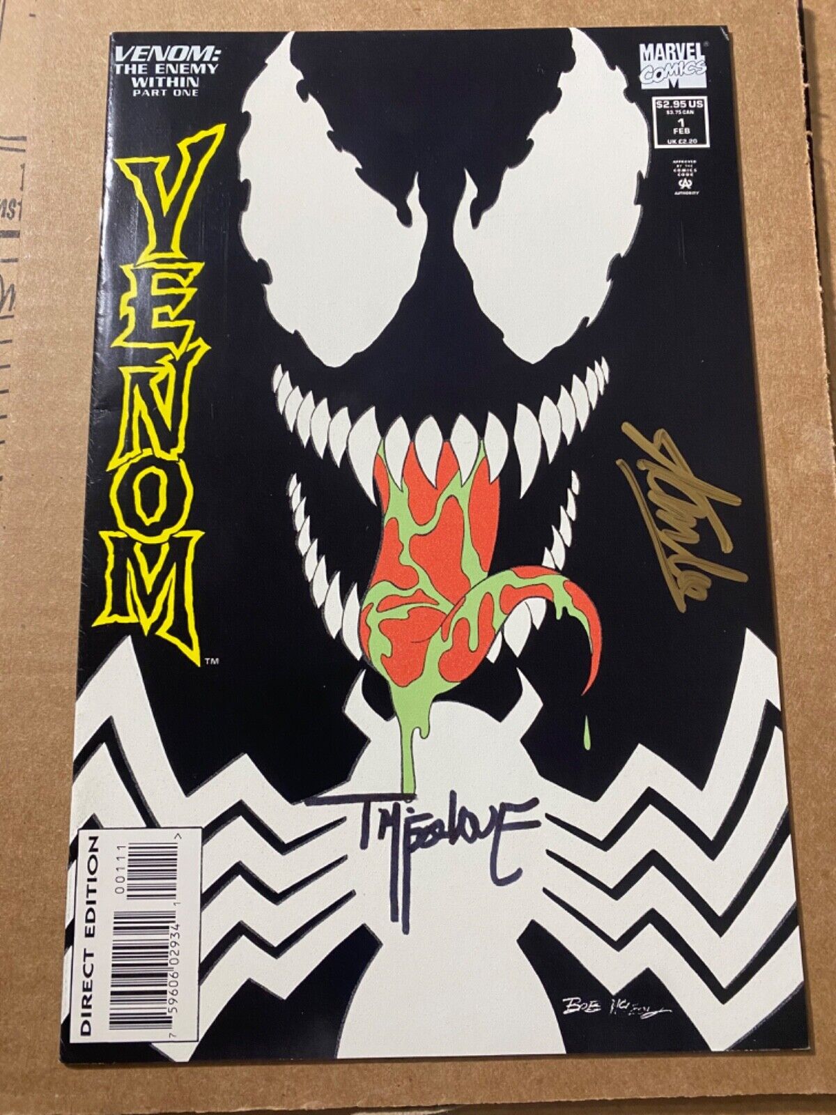 Venom The Enemy Within #1 Glow In The Dark Signed Stan Lee & Todd McFarlane 