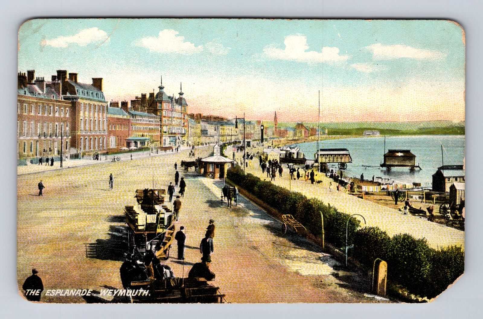 Weymouth England, The Esplanade, Vintage Card Travel Souvenir History Postcard