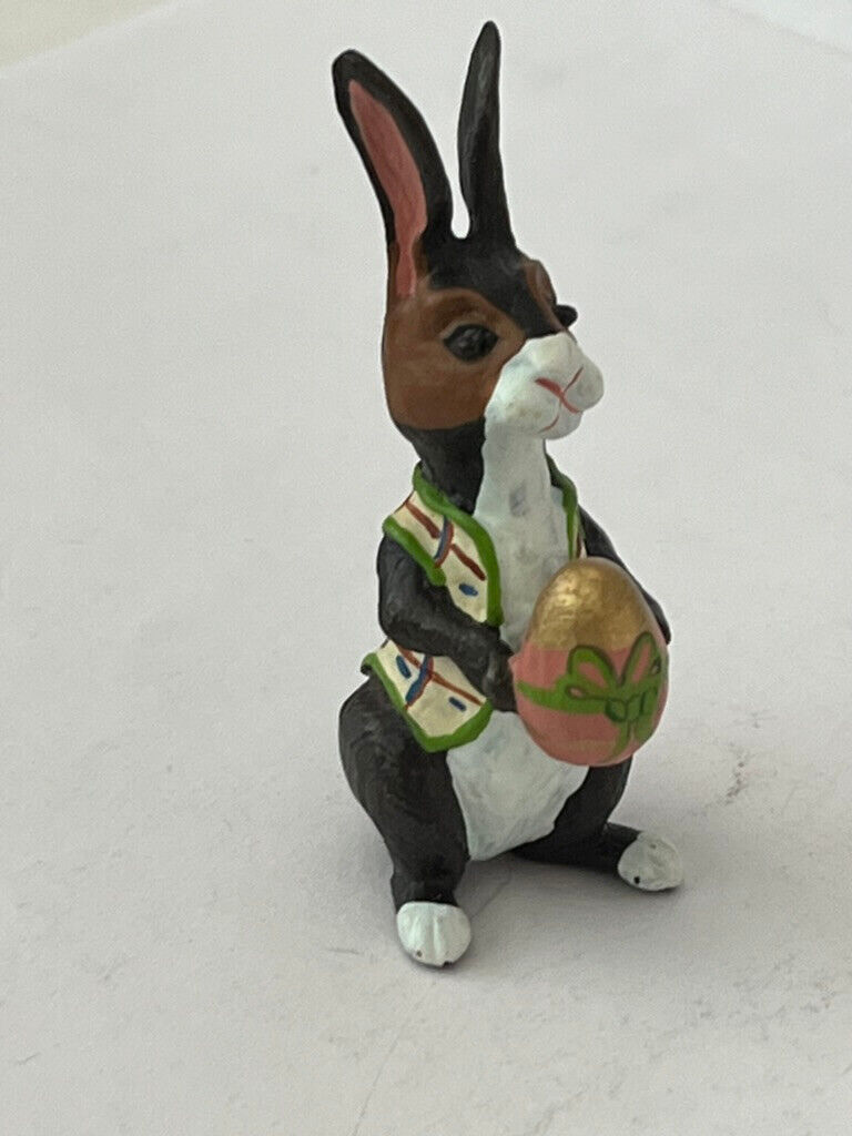 Redl Factory Vienna Bronze Easter Rabbit W/ Gold Egg Cold Casted Hand-Paint