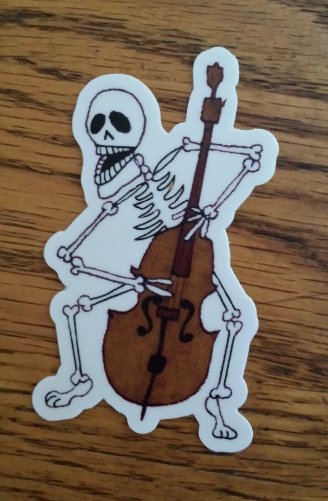 Skeleton Sticker, Musician Skeleton Playing Stand Up Bass, Day of the Dead 3