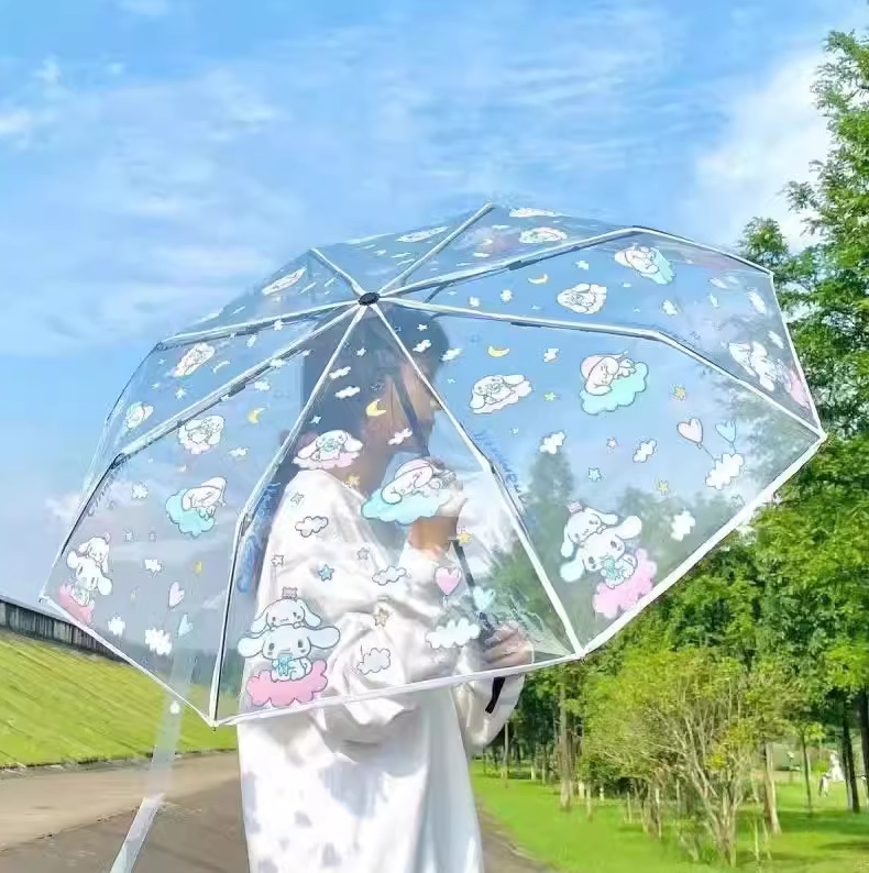 Sanrio Cinnamoroll Transparent Umbrella Kid Fully Automatic Folding Umbrella