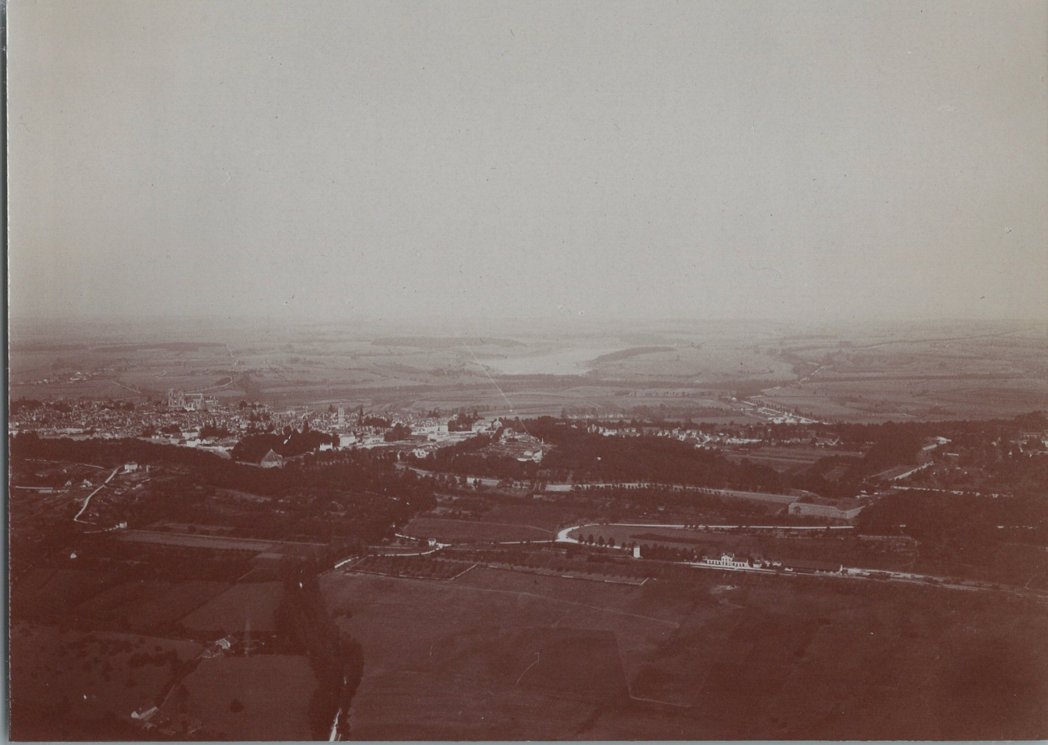 France, Haute-Marne, Langres, view taken at 4000 meters high vintage print, 