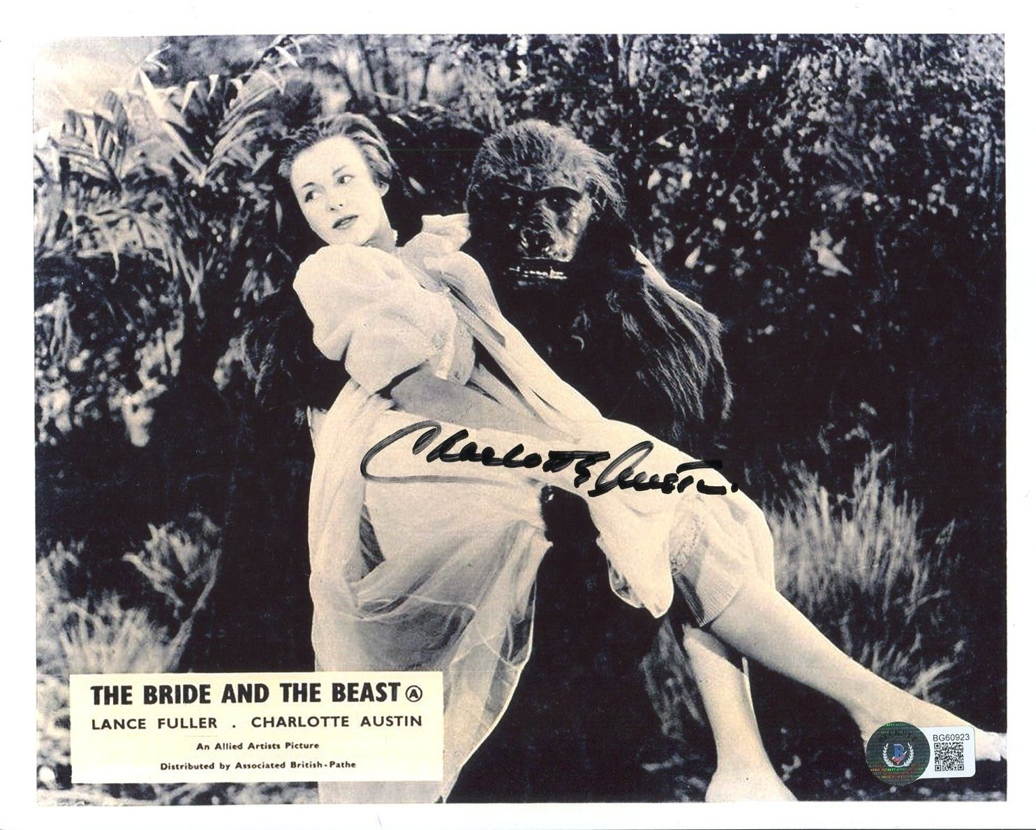 Charlotte Austin The Bride And The Beast Signed Autograph Photo BAS Beckett