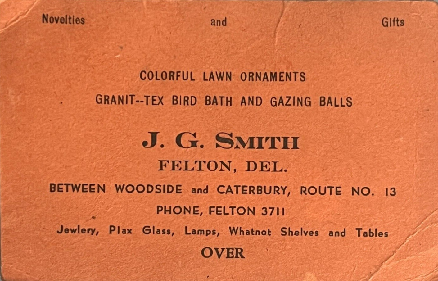Felton Delaware Vintage Business Card James Gordon Smith Democrat Kent County