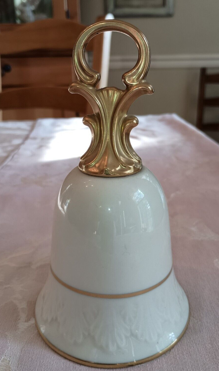 Vintage Lenox Hand Decorated 24k Gold Trimmed Bell Made In USA 6.5