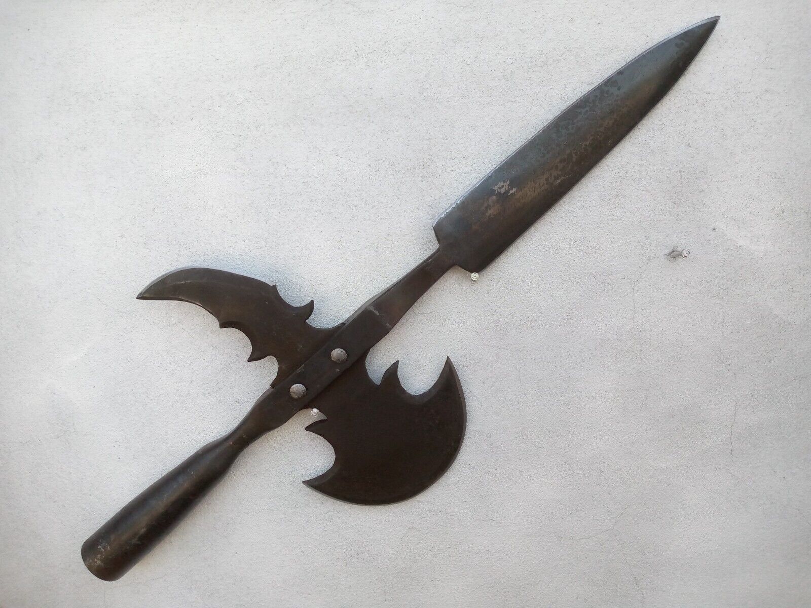Custom handmade antique high carbon steel kung Fu axe head spear axe head GK0011