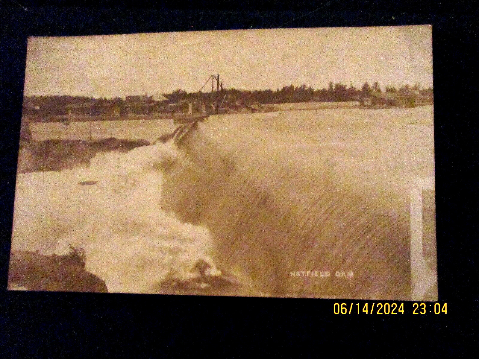 RPPC Hatfield Dam, Wisconsin, along Black River Dam Falls, Written on, Unposted