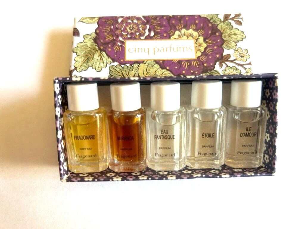 Vintage Fragonard France Parfum Minis ~ Set Of 5 Fragrances 2ml/.07fl.oz