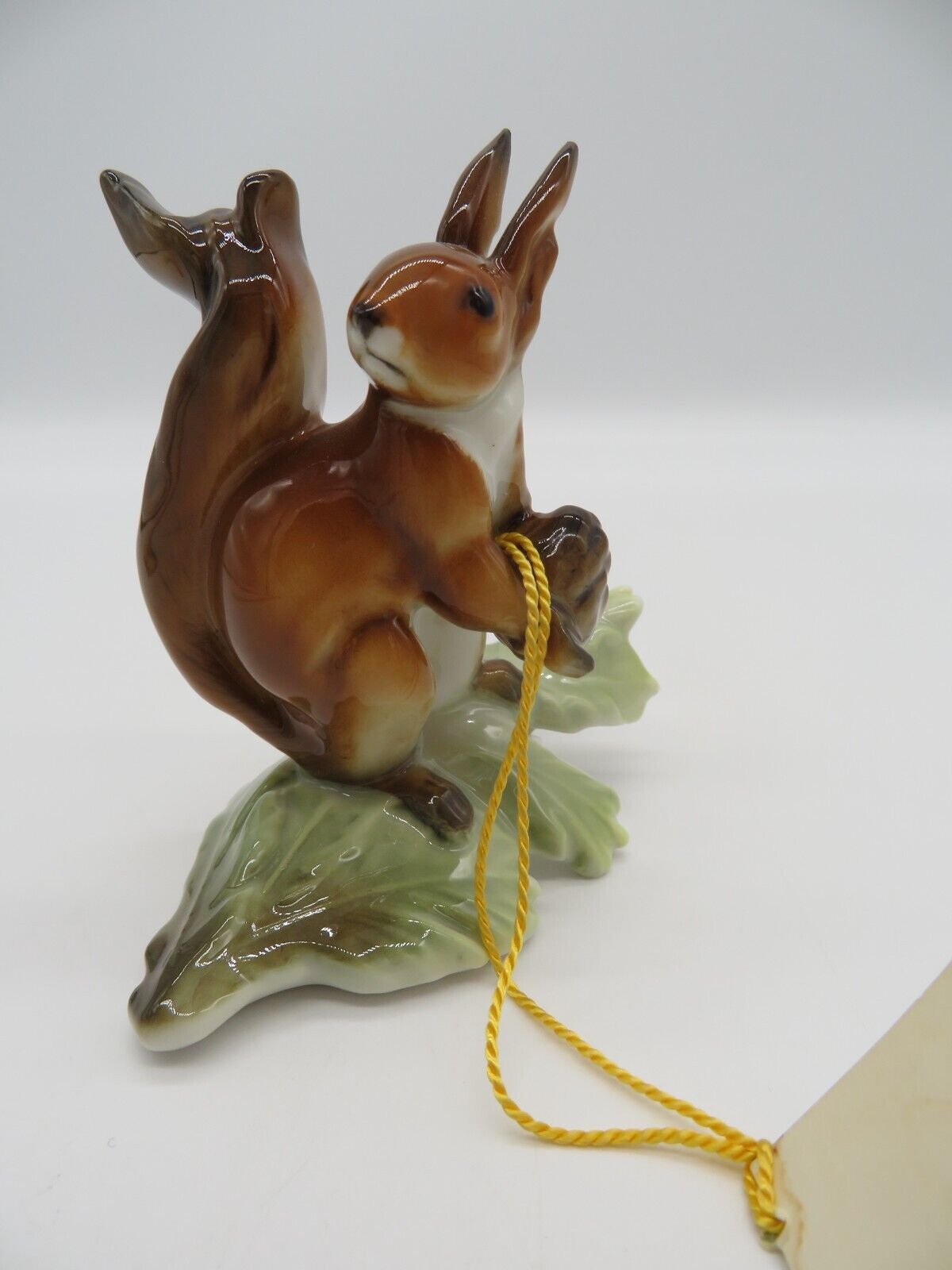 Hutschenreuther Porcelain Squirrel On Leaf Figurine Hans Achtziger w/Tags