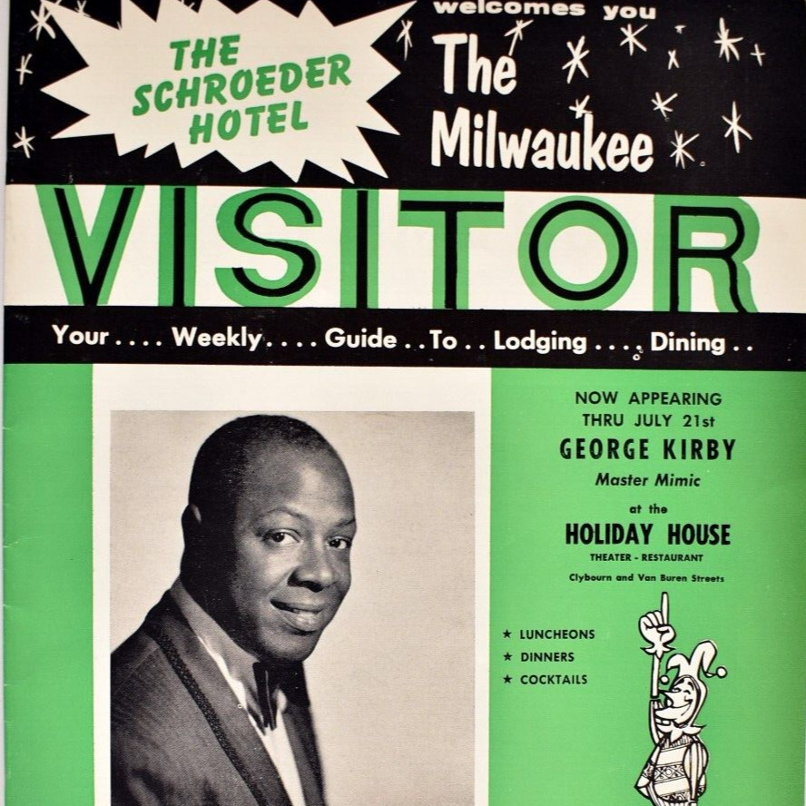 1962 Schroeder Hotel George Kirby Visitor Entertainment Guide Milwaukee WI