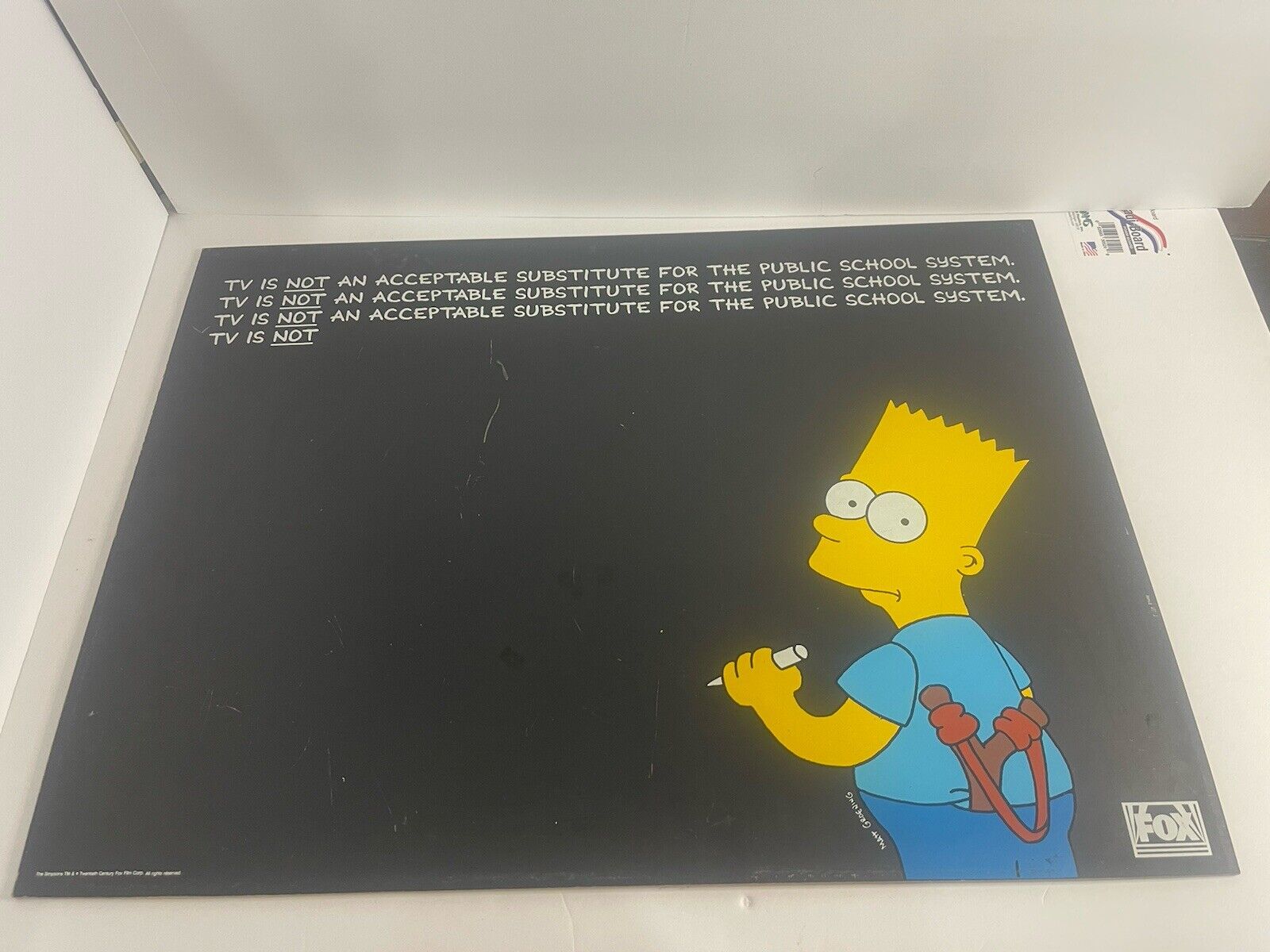 Vintage Simpsons Chalkboard Promotional 100th Episode Piece  Very Rare 24\