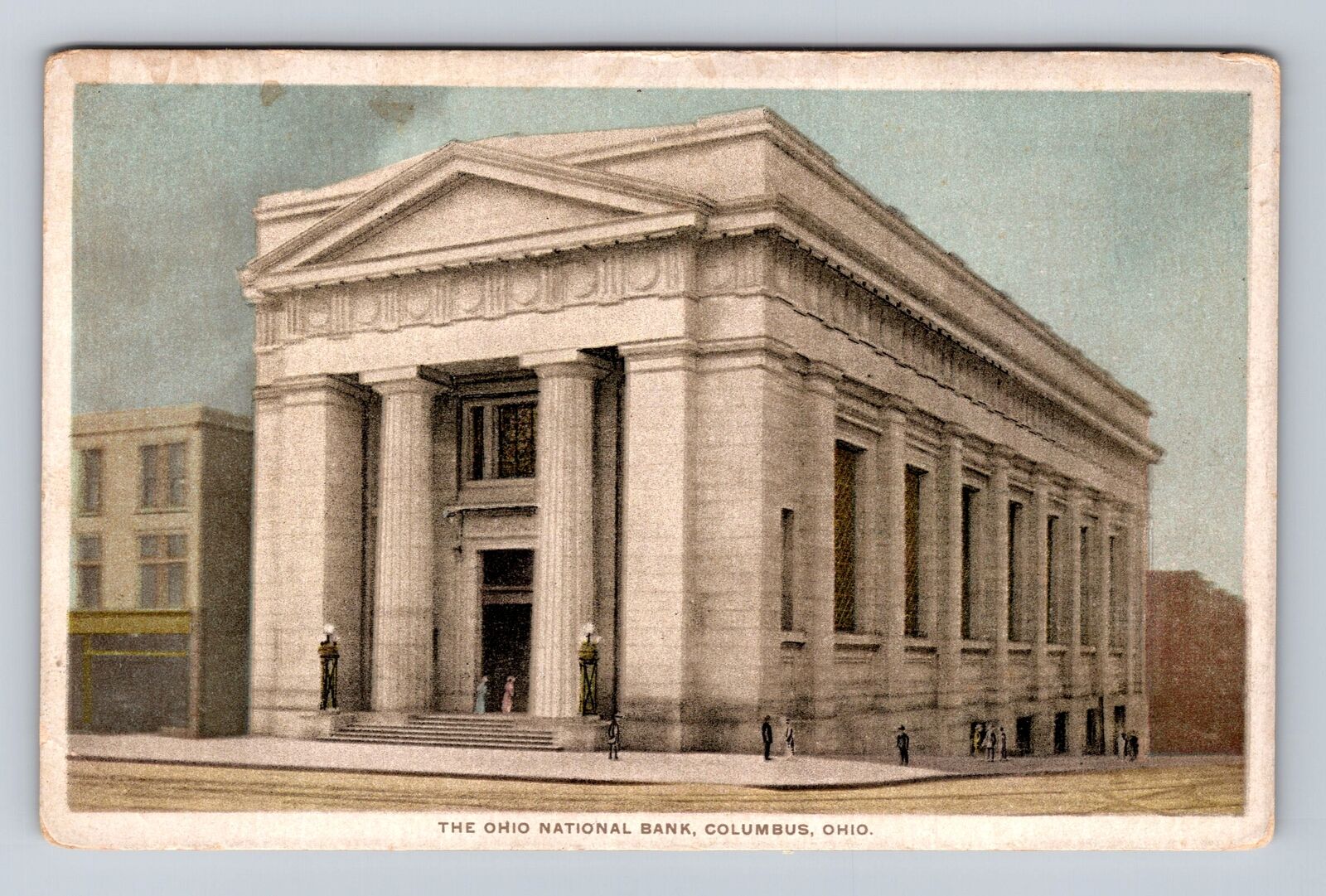 Columbus OH-Ohio, Ohio National Bank, Antique, Vintage Souvenir History Postcard