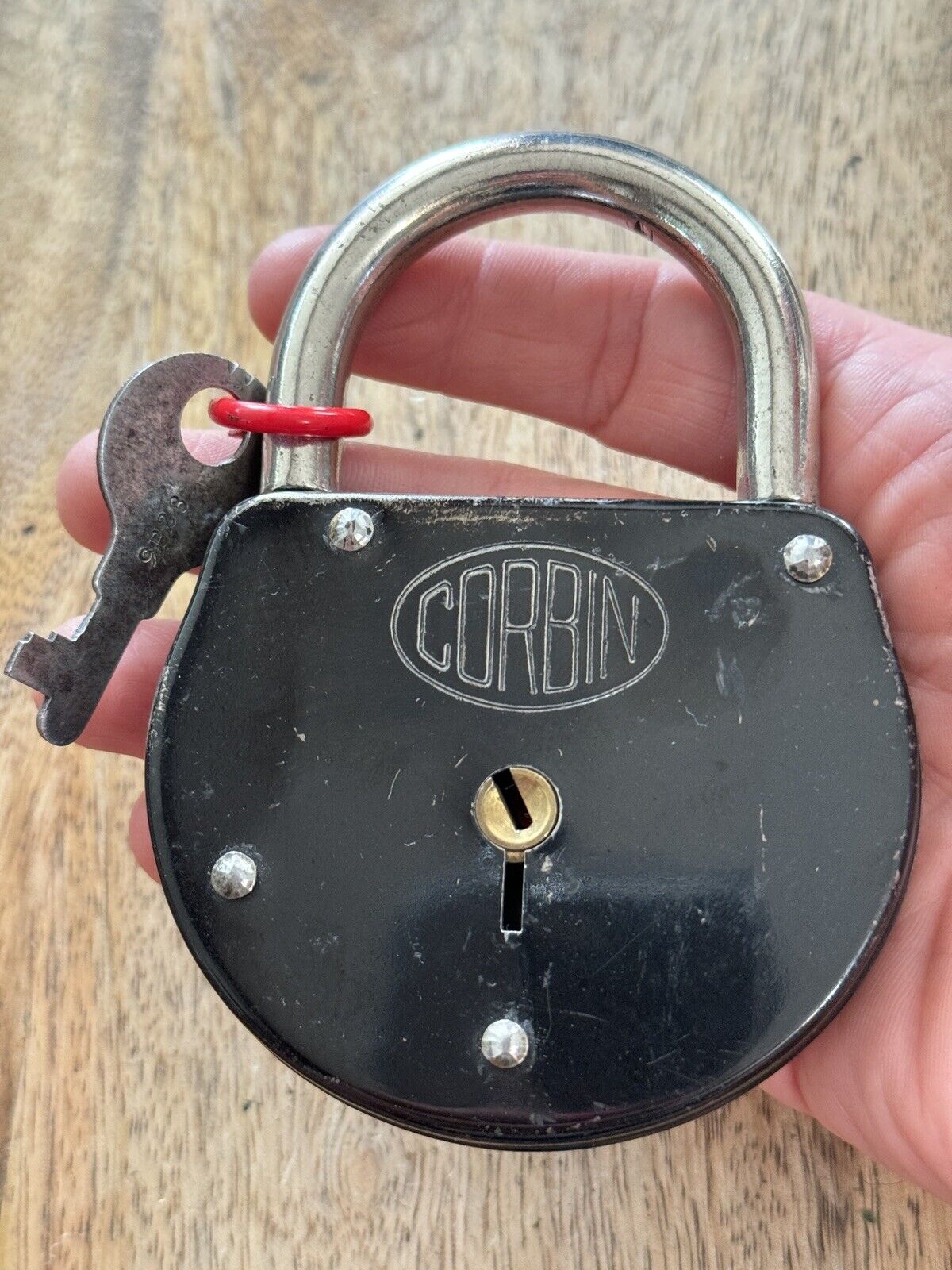 Vintage Antique Corbin Padlock With Key Lock