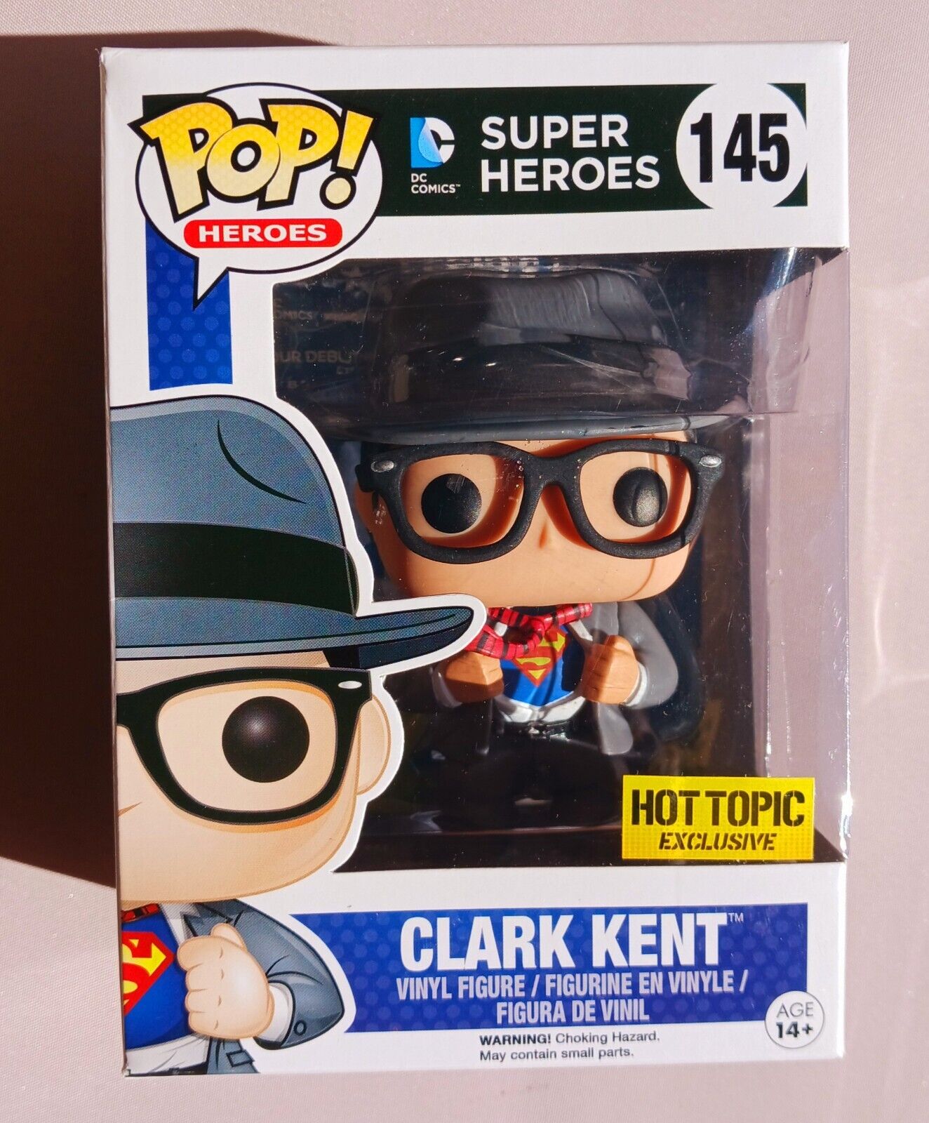 Funko Pop DC Super Heroes Clark Kent Hot #145 Topic Exclusive Vaulted 2016