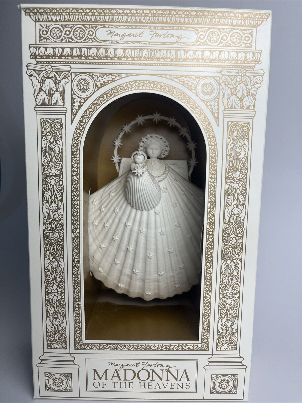 VTG Margaret Furlong MADONNA OF THE HEAVENS Porcelain Angel Shell Figurine New