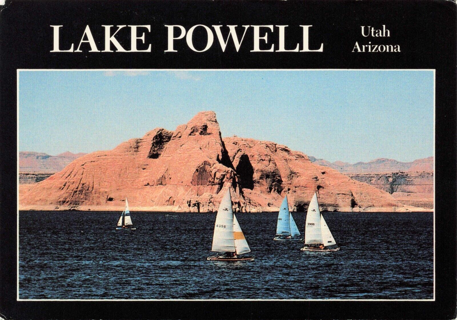 Postcard Lake Powell Fair Winds on Lake Powell Sail Boats
