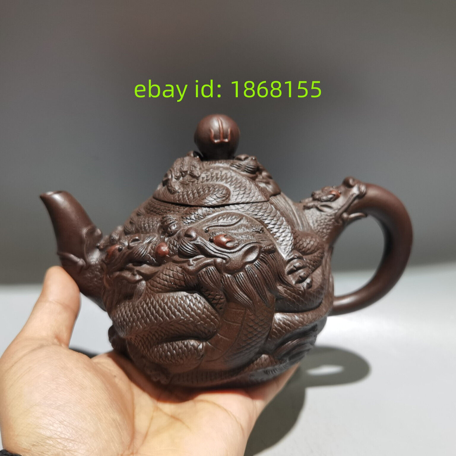 7.5″Yixing Zisha Clay nine dragon Supreme loong statue Kung Fu tea Health Teapot