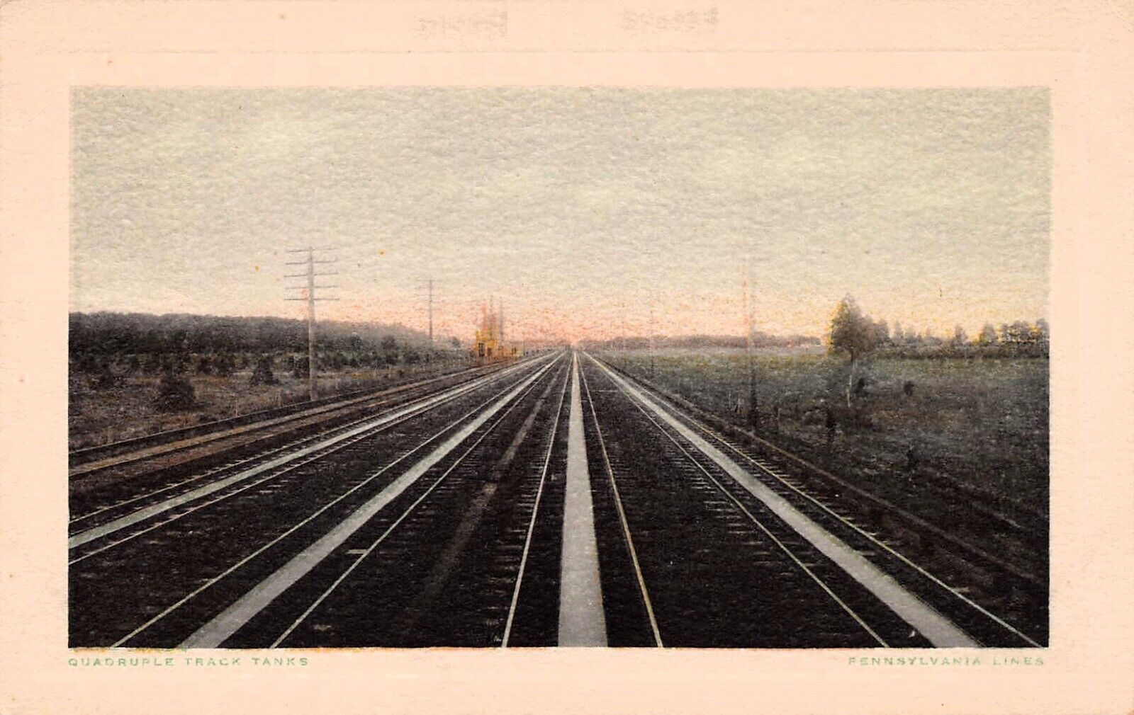 Pennsylvania Railroad Train Double Tracks Stone Ballast Vtg Postcard D12