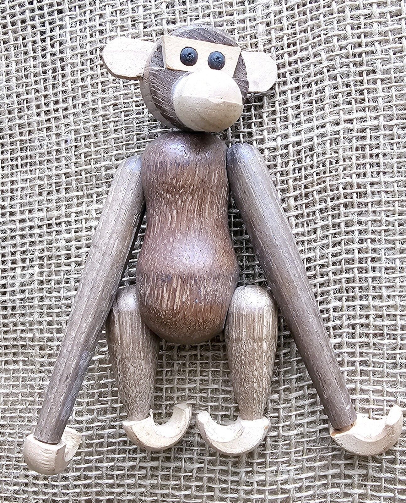 Vintage Kay Bojesen Style Wood Jointed MCM Hanging Monkey 5