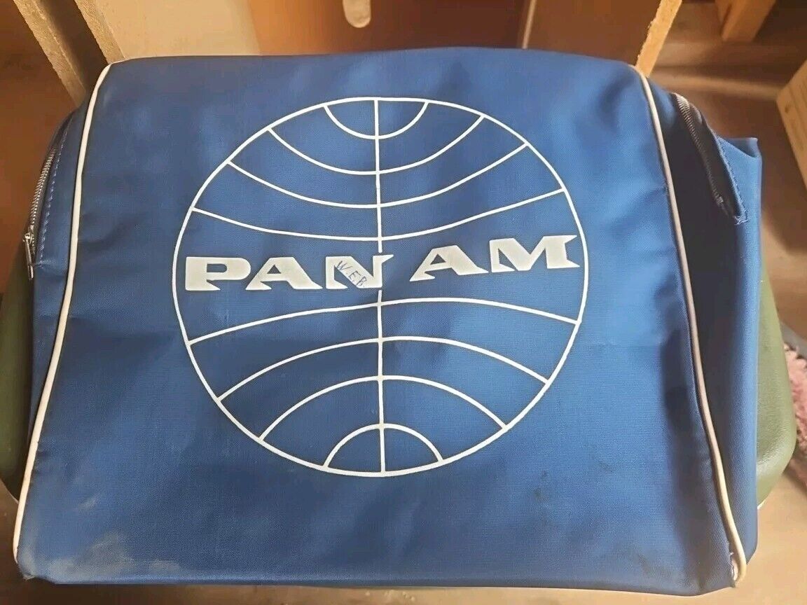 Vintage Pan Am Airlines Blue Luggage Carry-On 