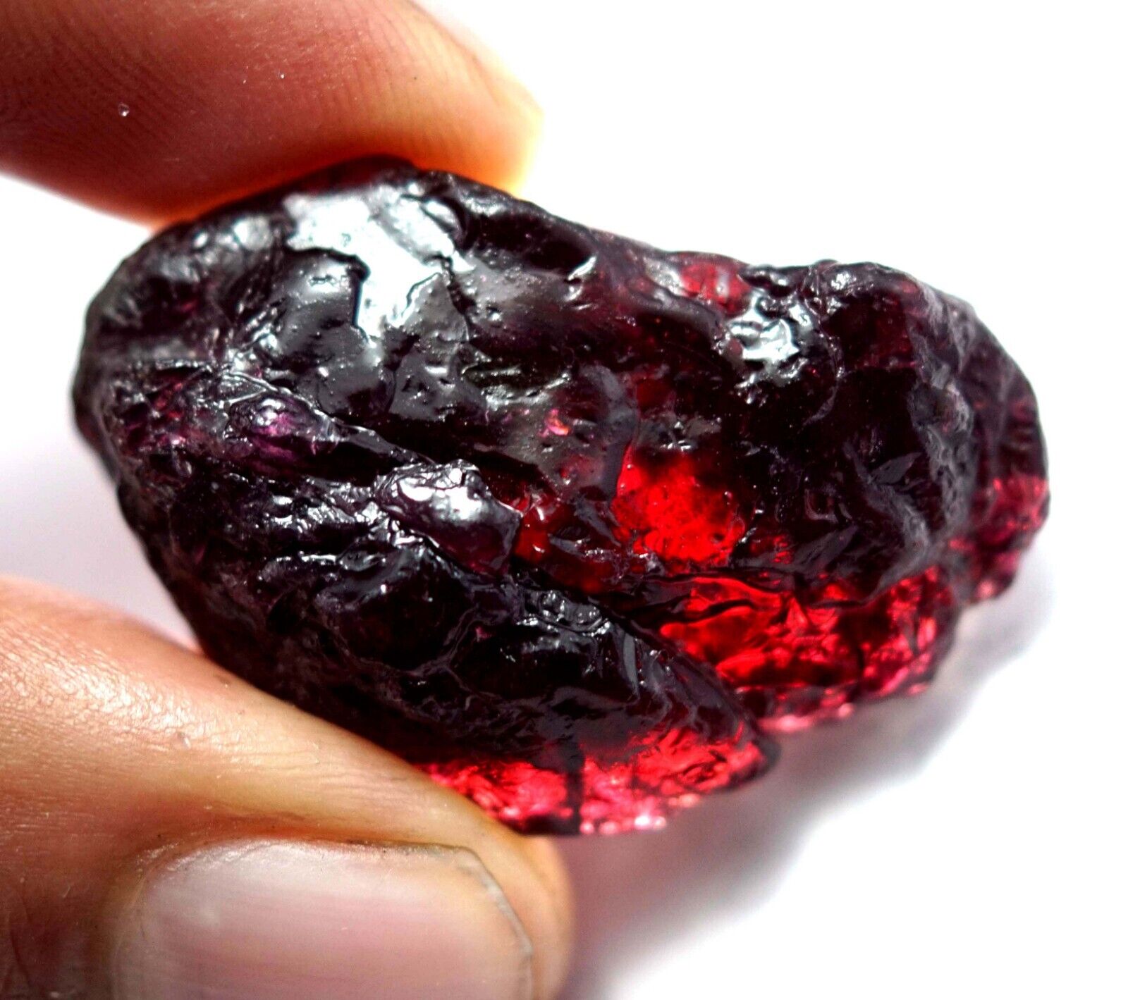 96.75  Ct Certified Mozambique Natural Crystal Red Ruby Rough Untreated Gemstone