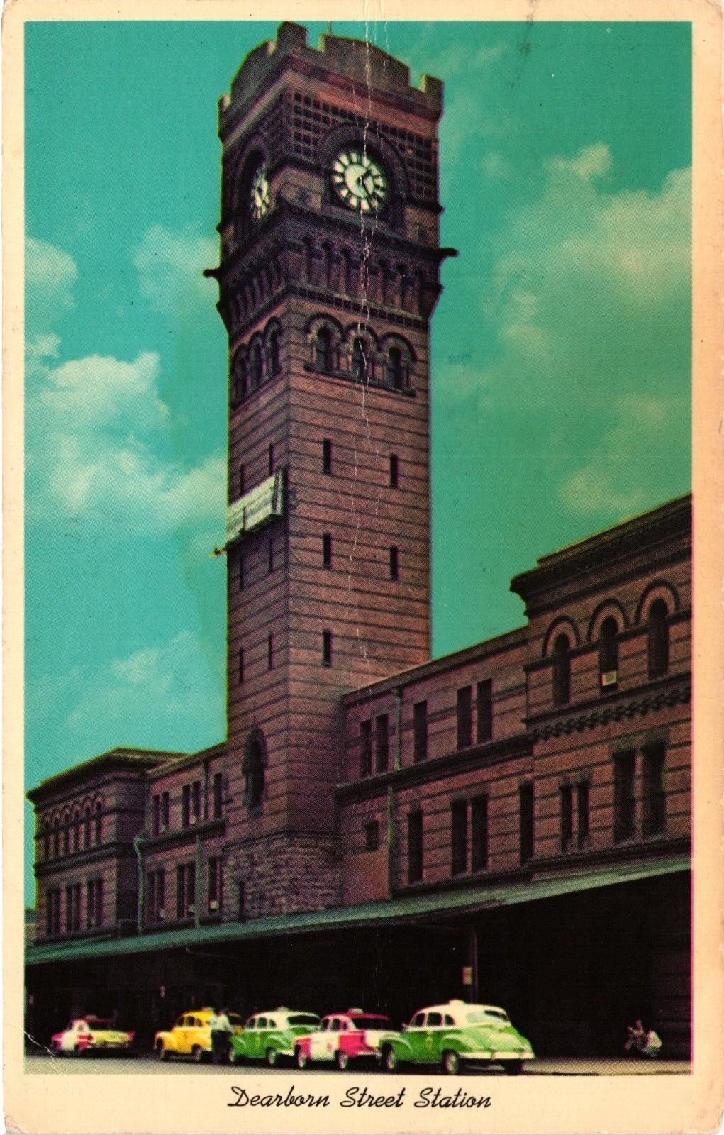Vintage Postcard - Dearborn Street Station Chicago Illinois Posted 1967