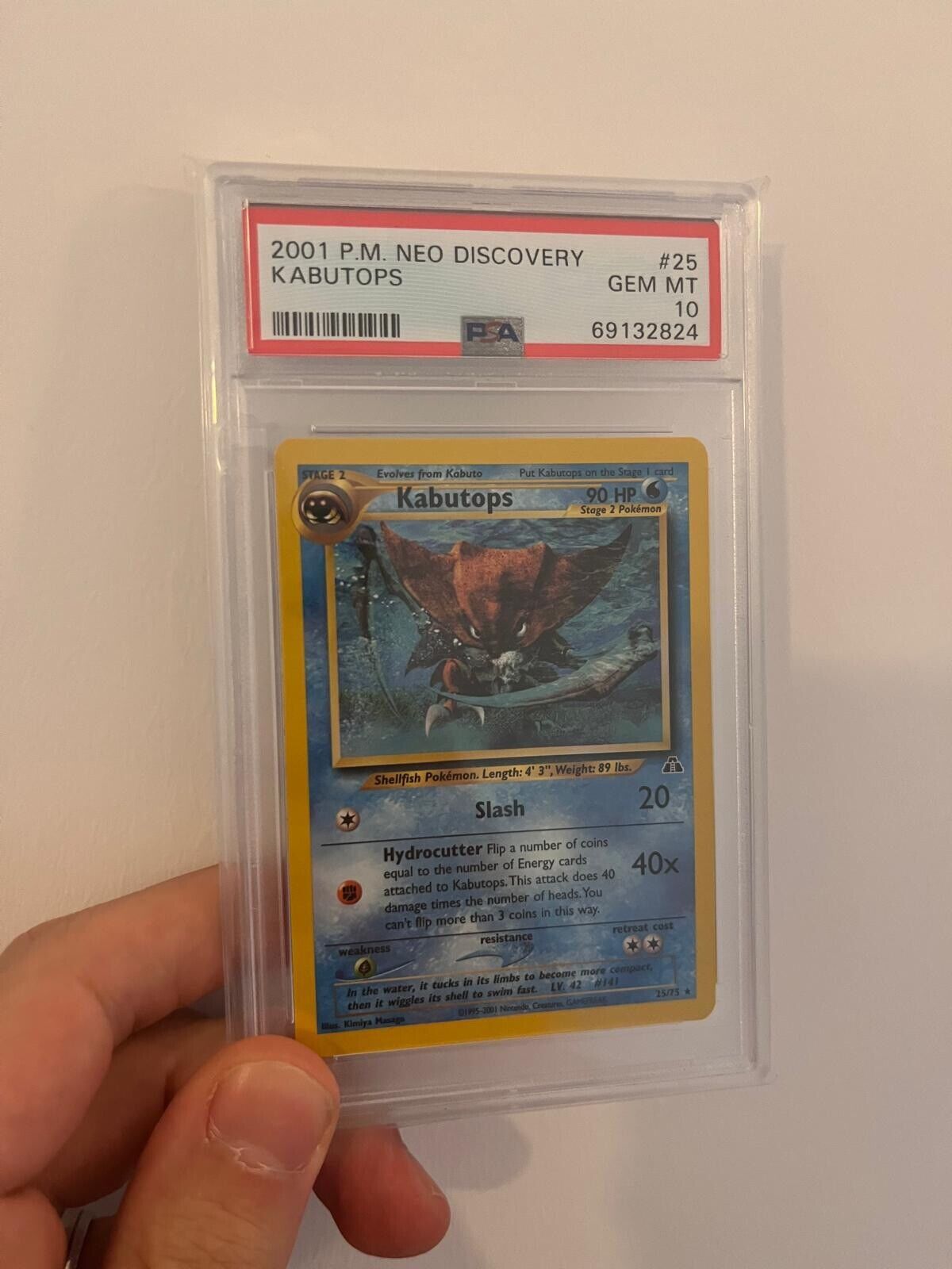 Kabutops 25/75 Neo Discovery PSA 10 Gem Mint Pokemon Card Rare None Holo Low Pop