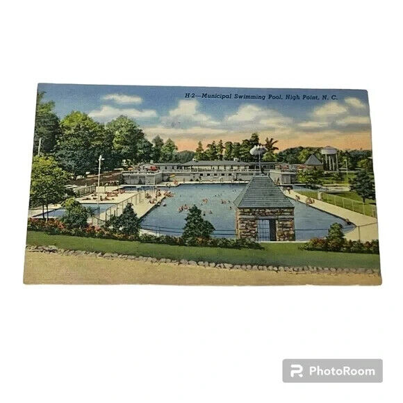 Postcard Municipal Swimming Pool High Point North Carolina Vintage A174