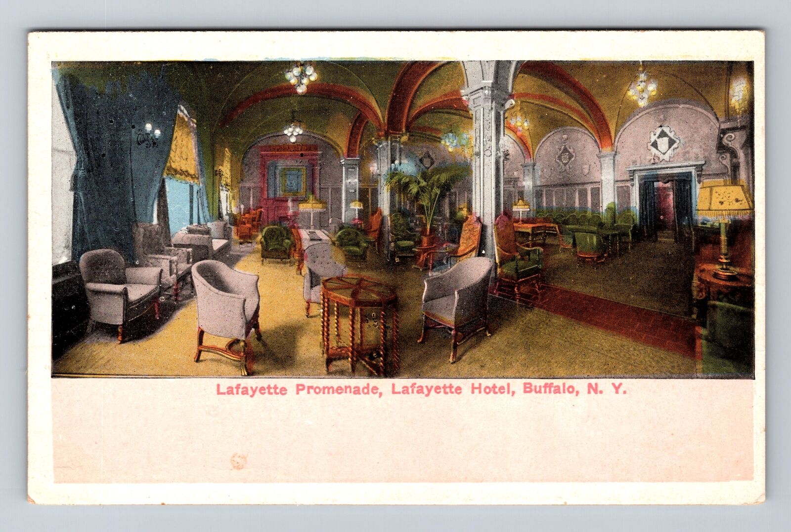 Buffalo NY-New York, Lafayette Hotel, Advertising, Antique Vintage Postcard