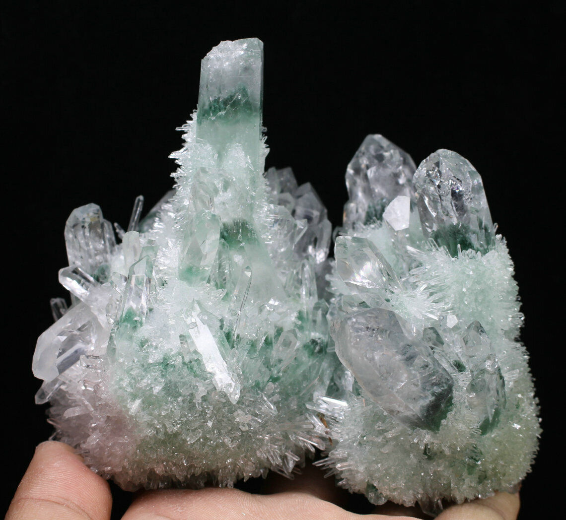 1.57 lb New Find Beatiful Green Tibetan Phantom Quartz Crystal Cluster Specimen