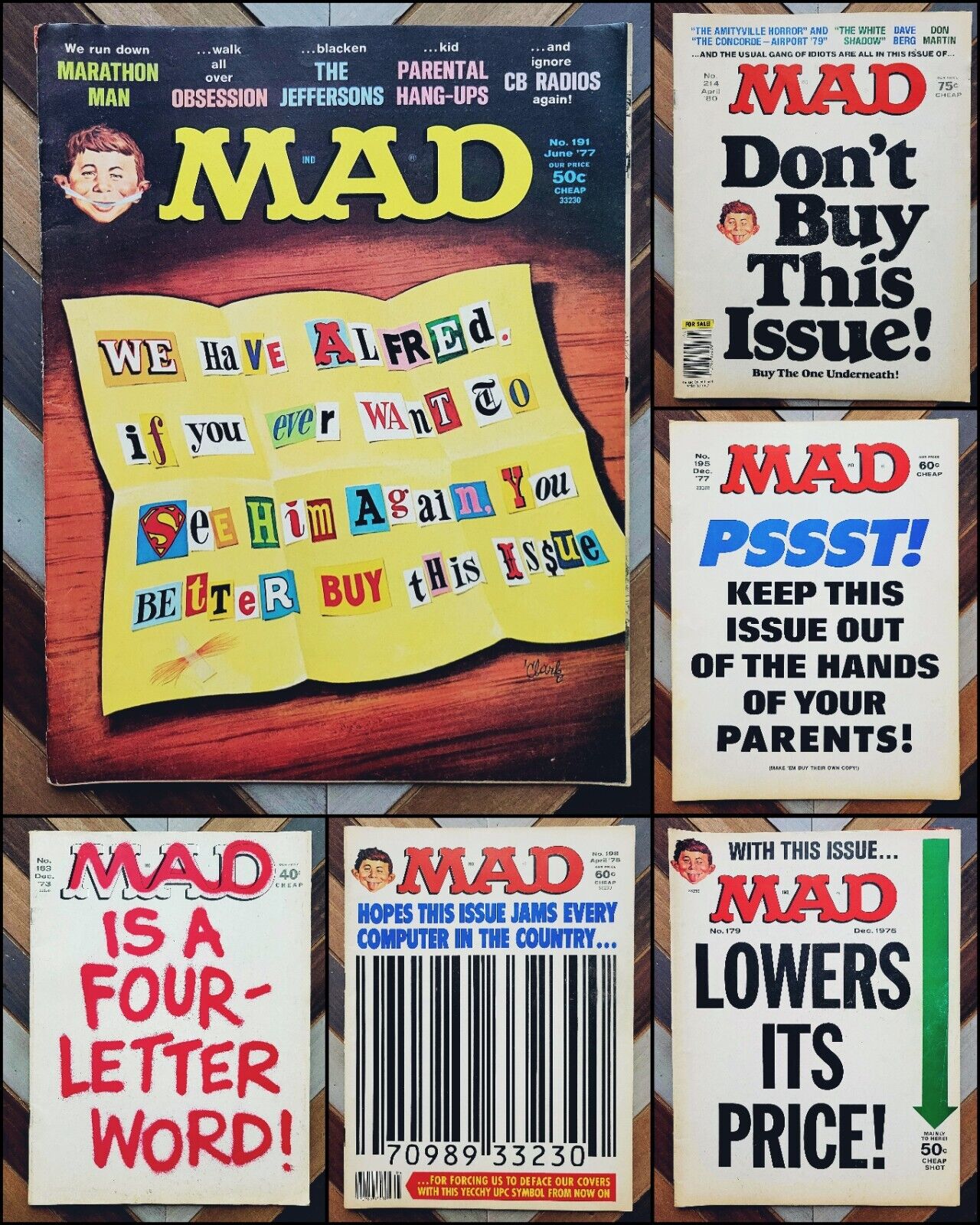 Lot of 6: Vintage MAD Magazine \'73-80 \
