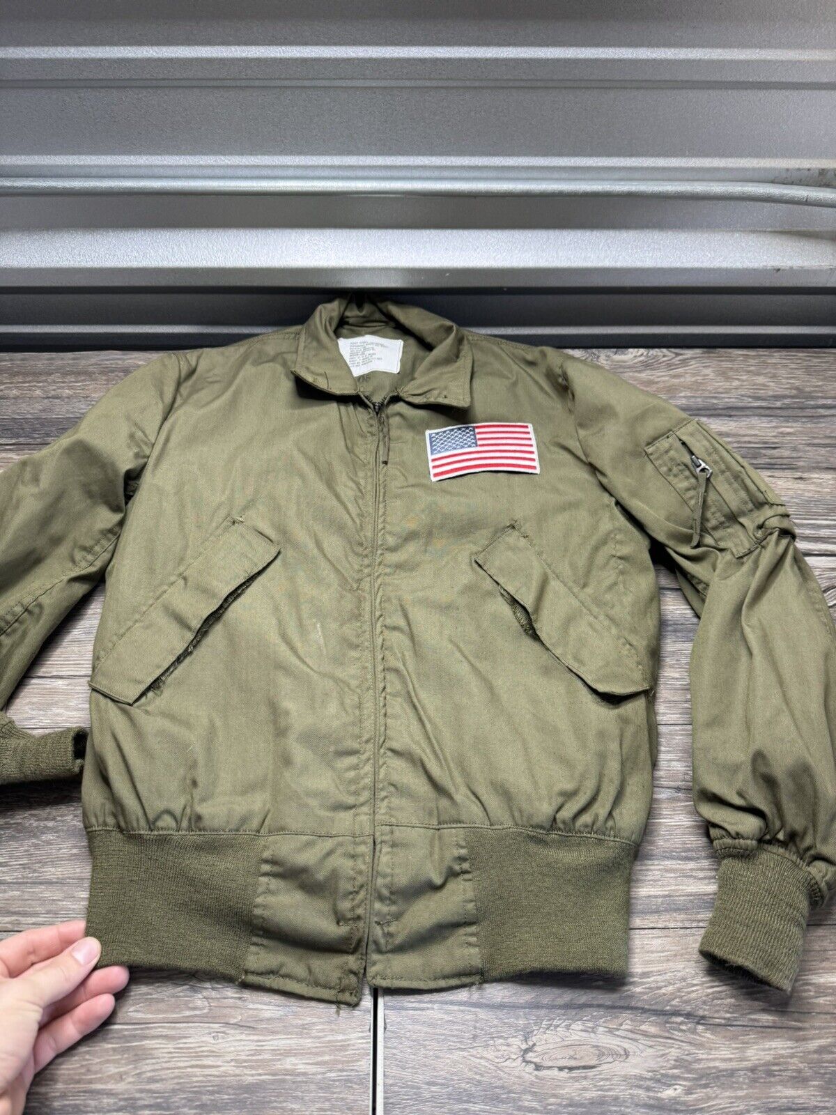 Vintage 1990 Lightweight Flyer’s Jacket USN Military Men’s Med Long