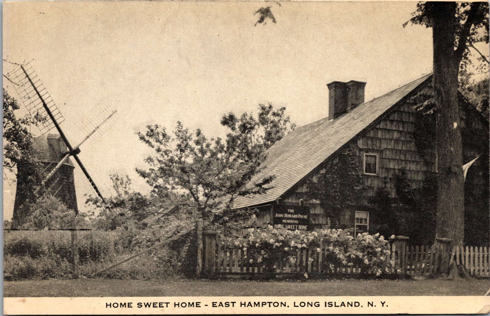Vintage 1910's John Howard Payne Home Sweet Home, Long Island New York Postcard