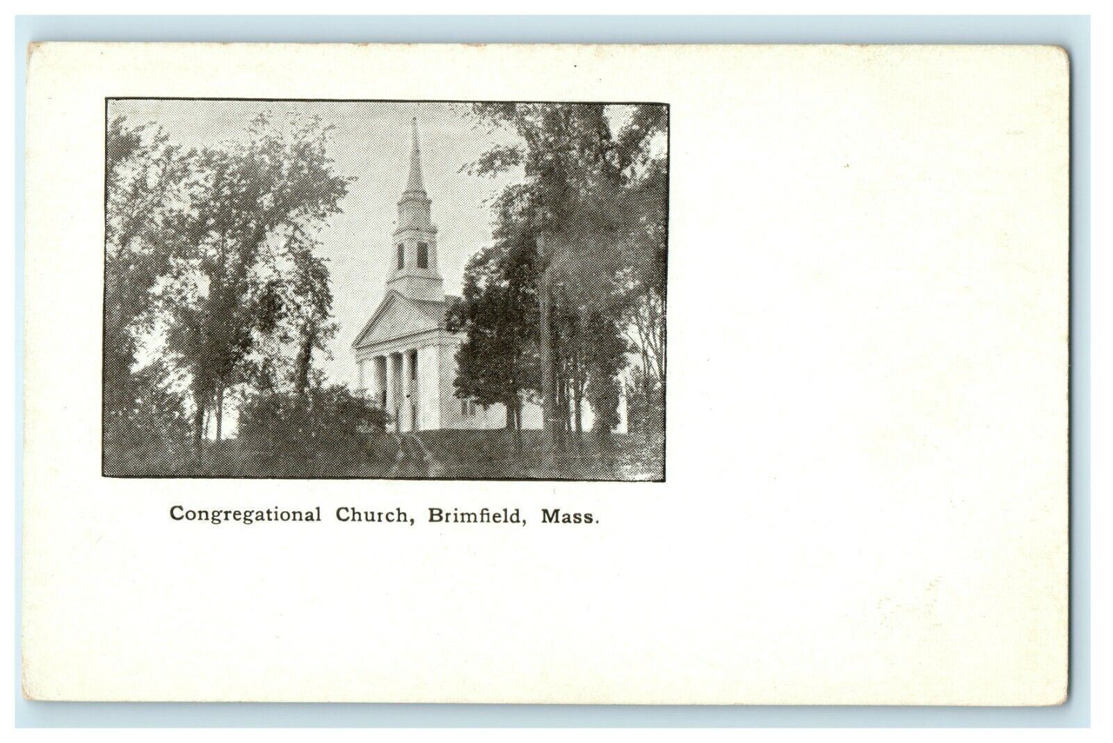 c1910 Congregational Church Brimfield Massachusetts MA Antique Postcard