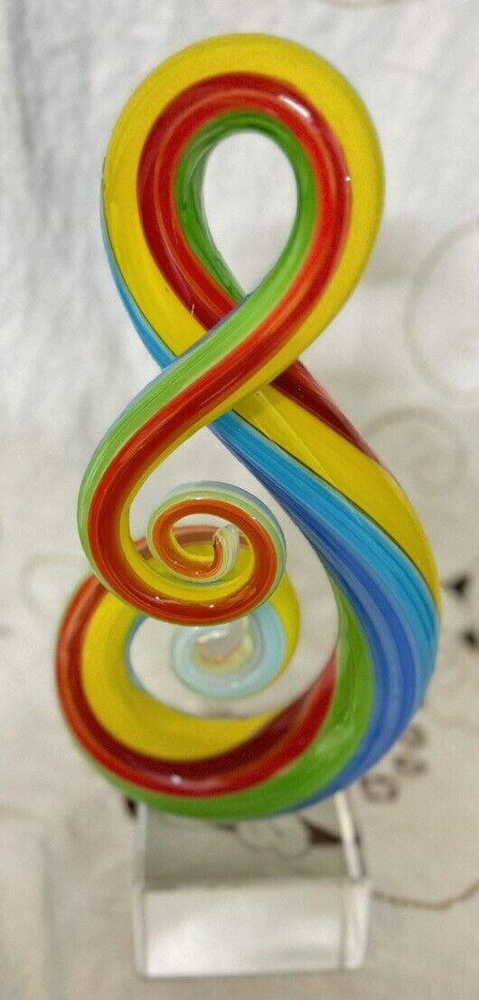 Badash Crystal Rainbow Murano-Style Art Glass Music Note