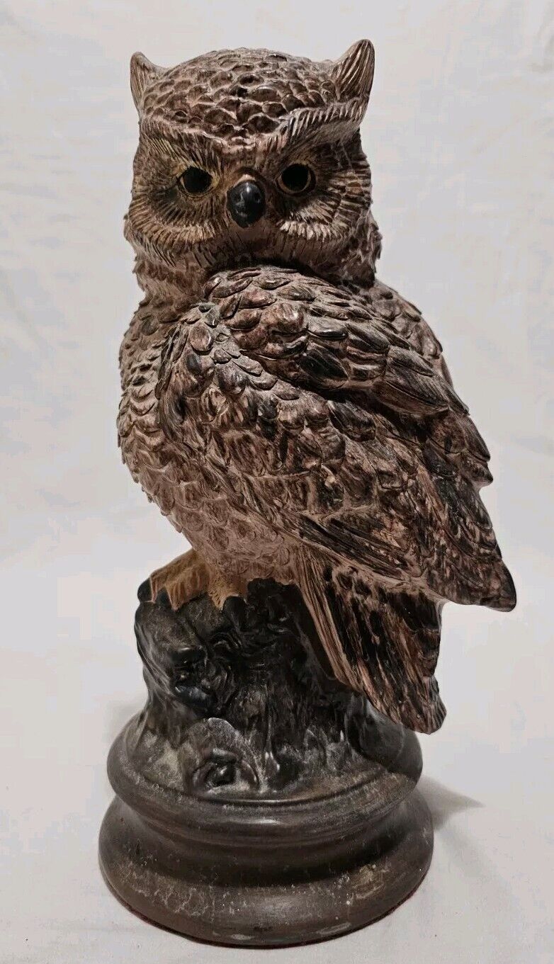 Vintage Byron Molds Owl Statue 12 Inches Hand Painted