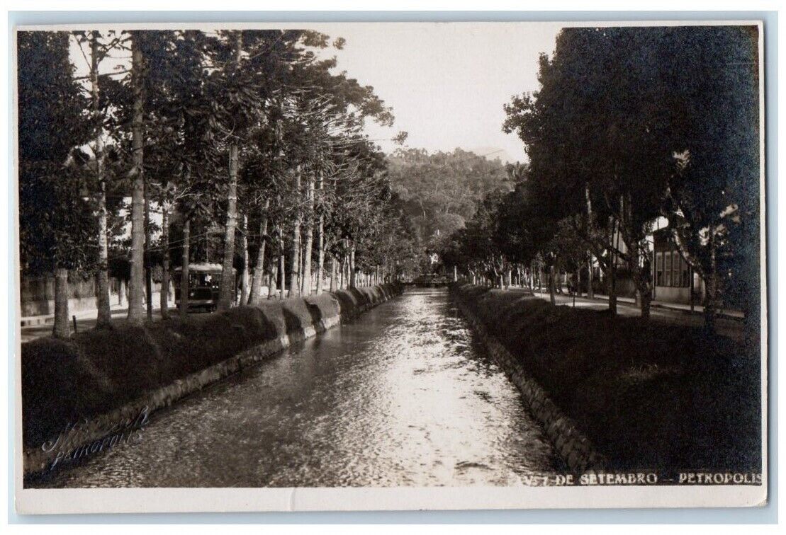 c1930\'s Bus Canal View September In Petropolis Brazil RPPC Photo Postcard