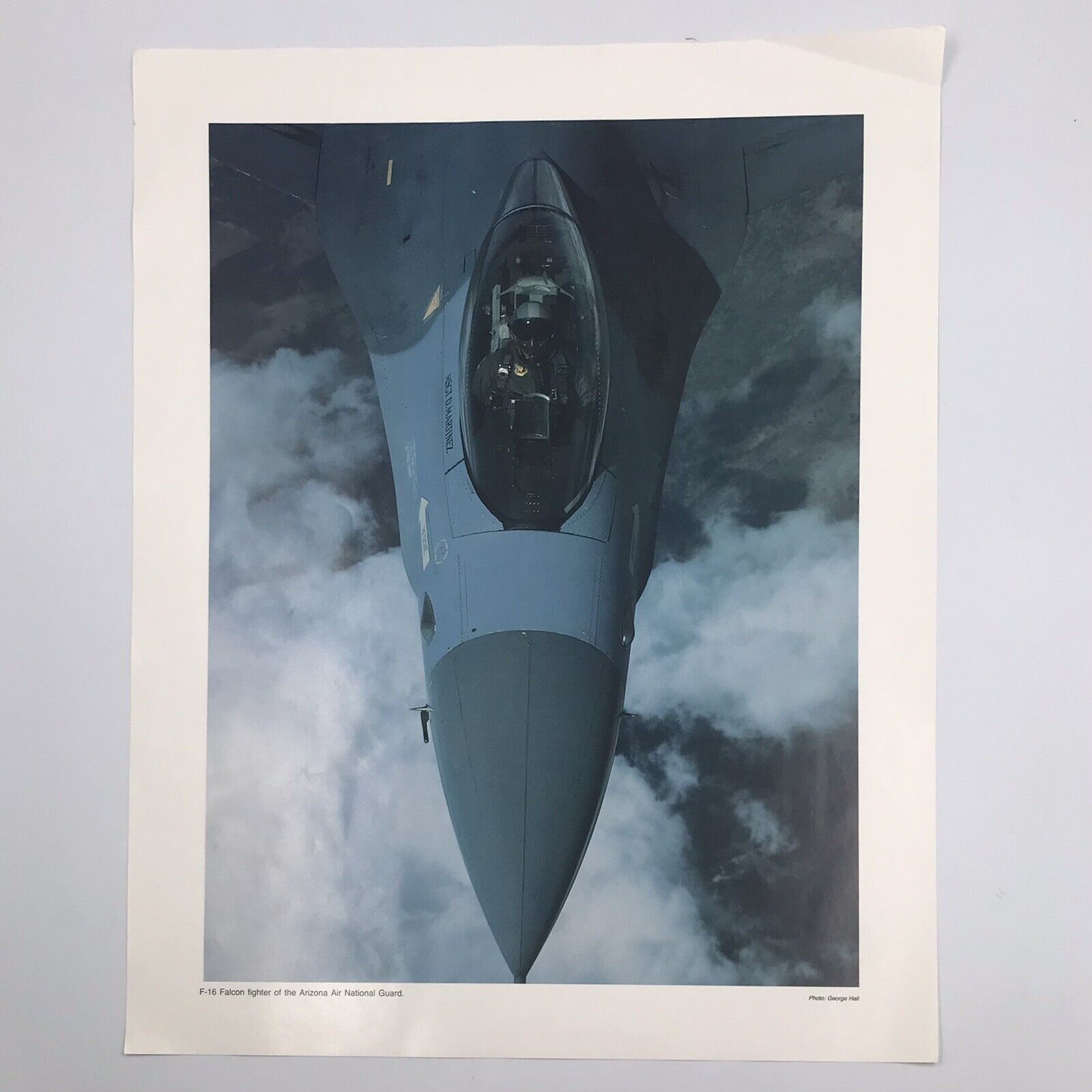 VTG F-16 Falcon Air National Guard Print 16 in x 20 in Photo by George Hall 80's