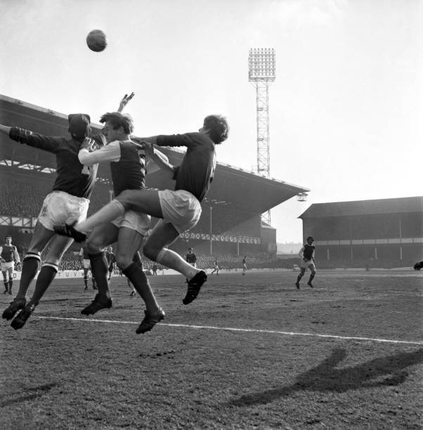 Everton v Arsenal: Alan Whittle scores the first of Everton\'s two - Old Photo
