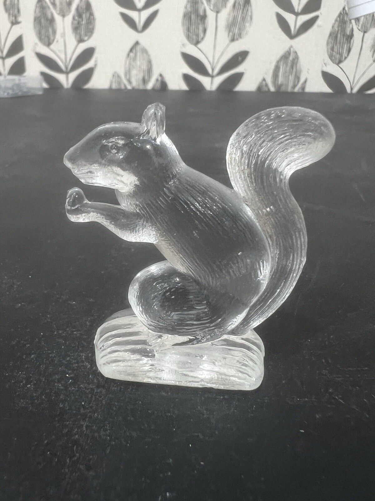 Vintage LE Smith Squirrel Glass Figurine 3 Inch Collectible Nature Animal 