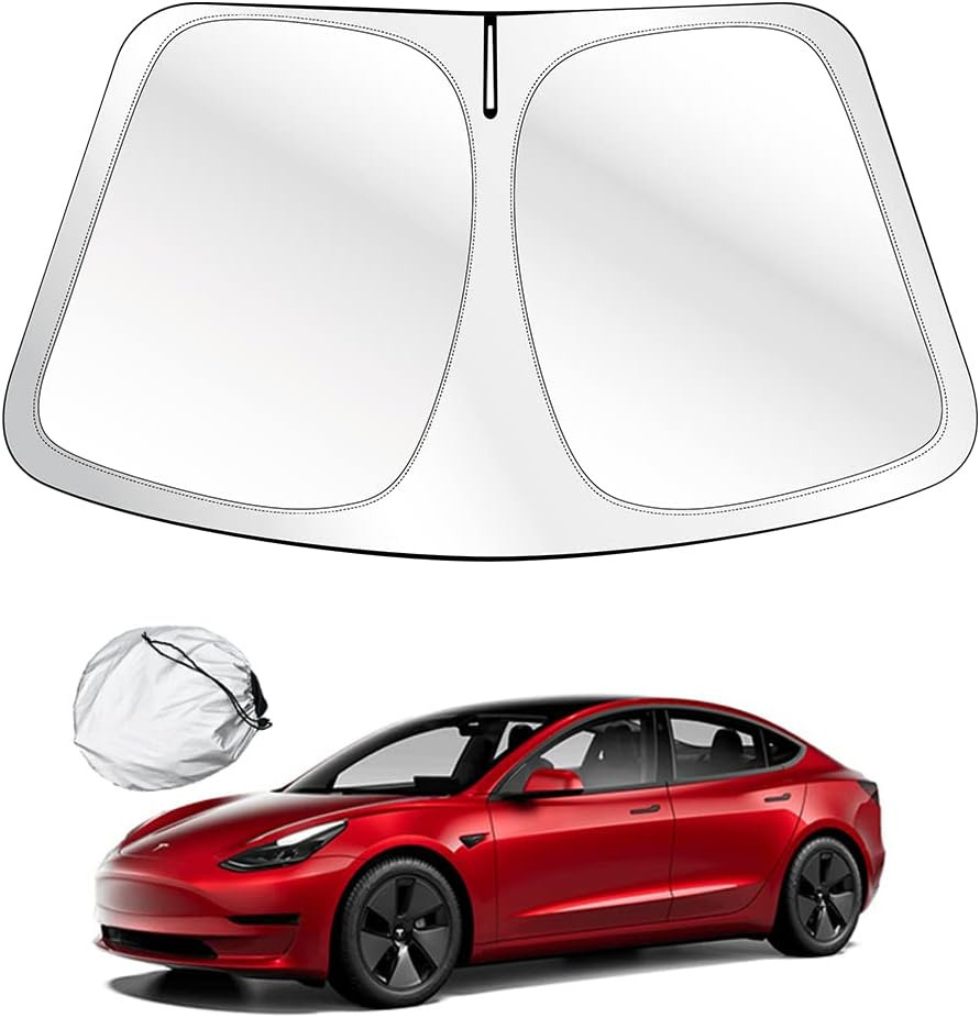 Tesla Windshield Sun Shade for Model 3 Model Y Exclusively Desigend,Front Window