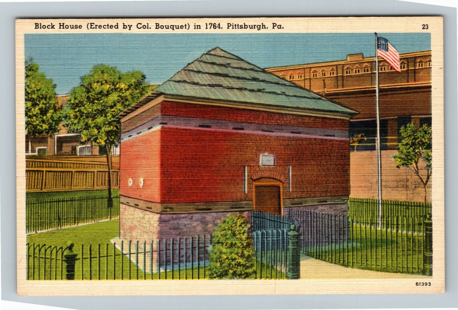 Pittsburgh PA-Pennsylvania Block House Vintage Souvenir Postcard