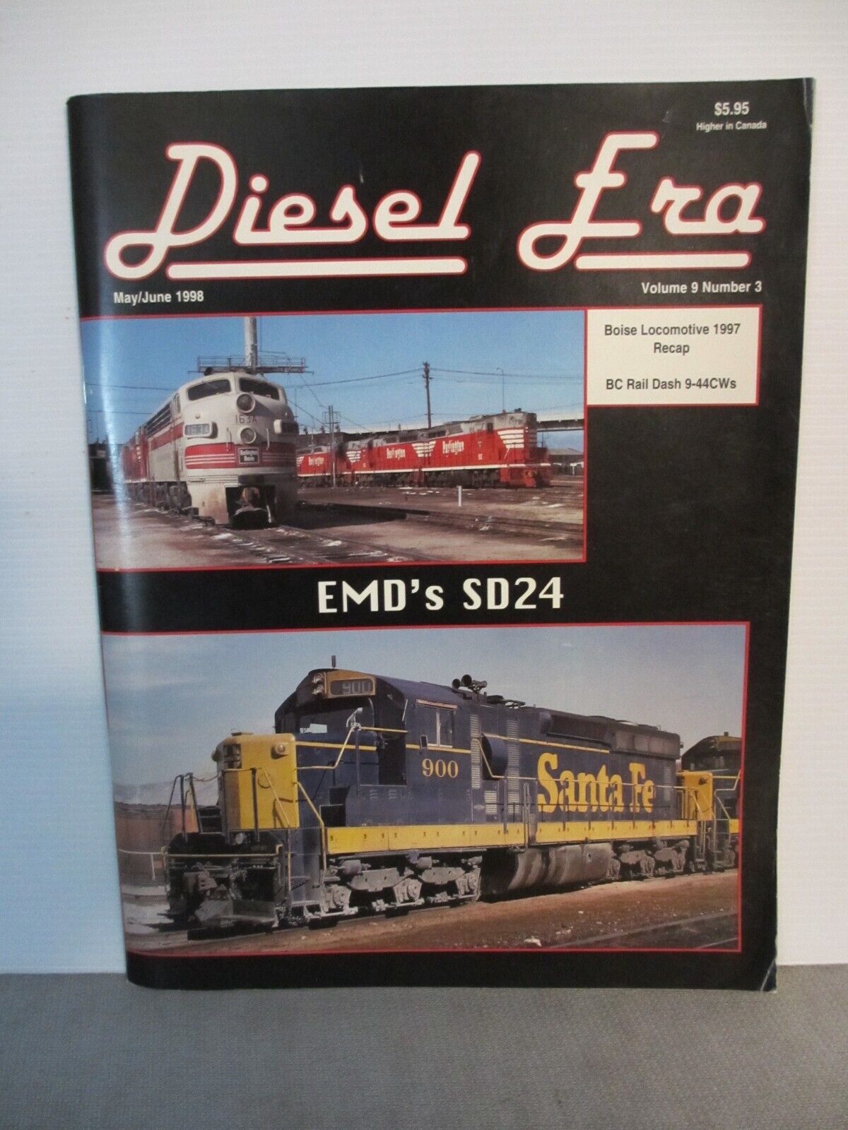 DIESEL ERA MAGAZINE May June 1998 Vol. 9 # 3 Boise Loco 1997 BC Rail EMD SD24