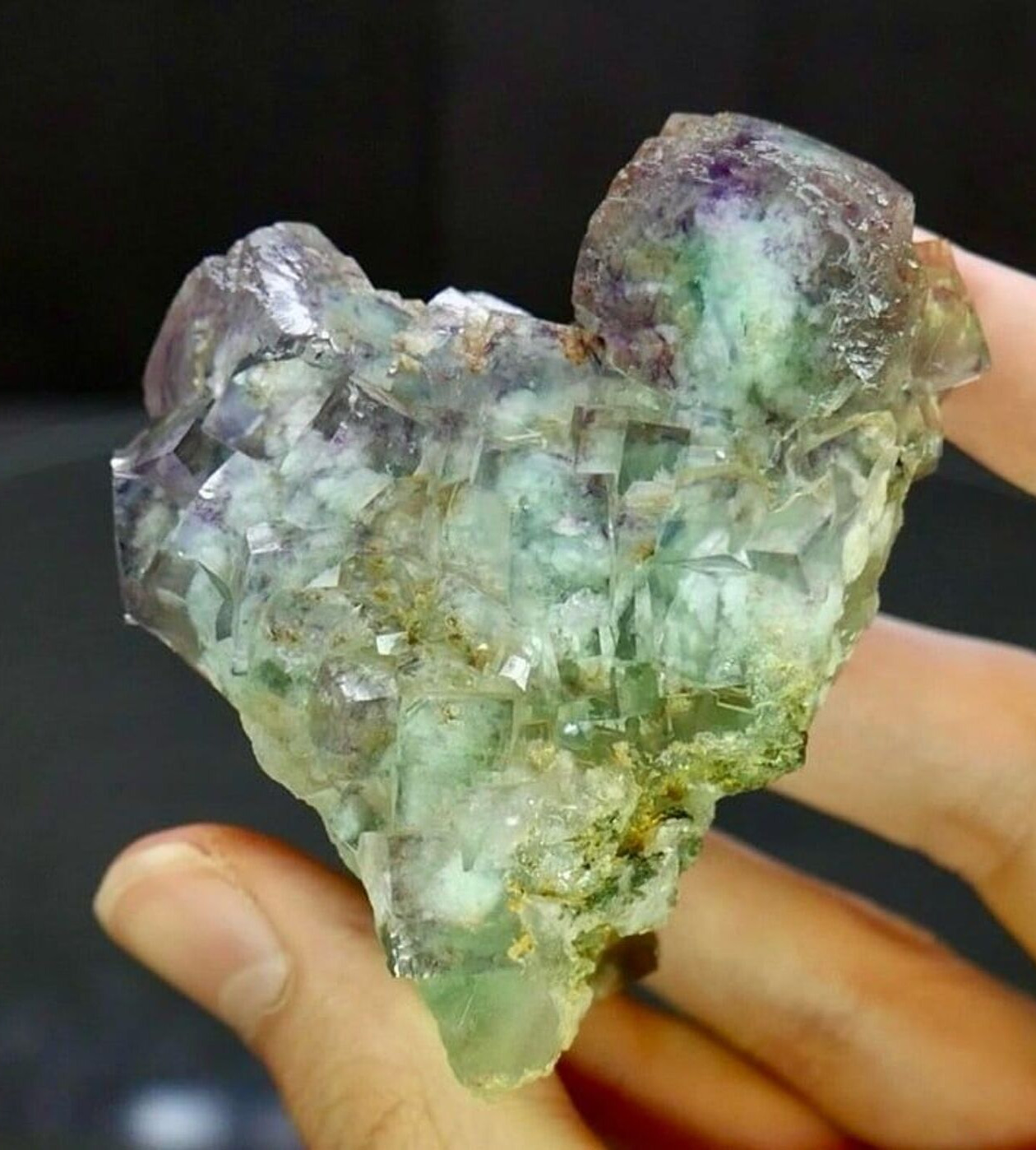 172g Top Quality Green and Purple YGX Fluorite with Inclusions - Yaogangxian