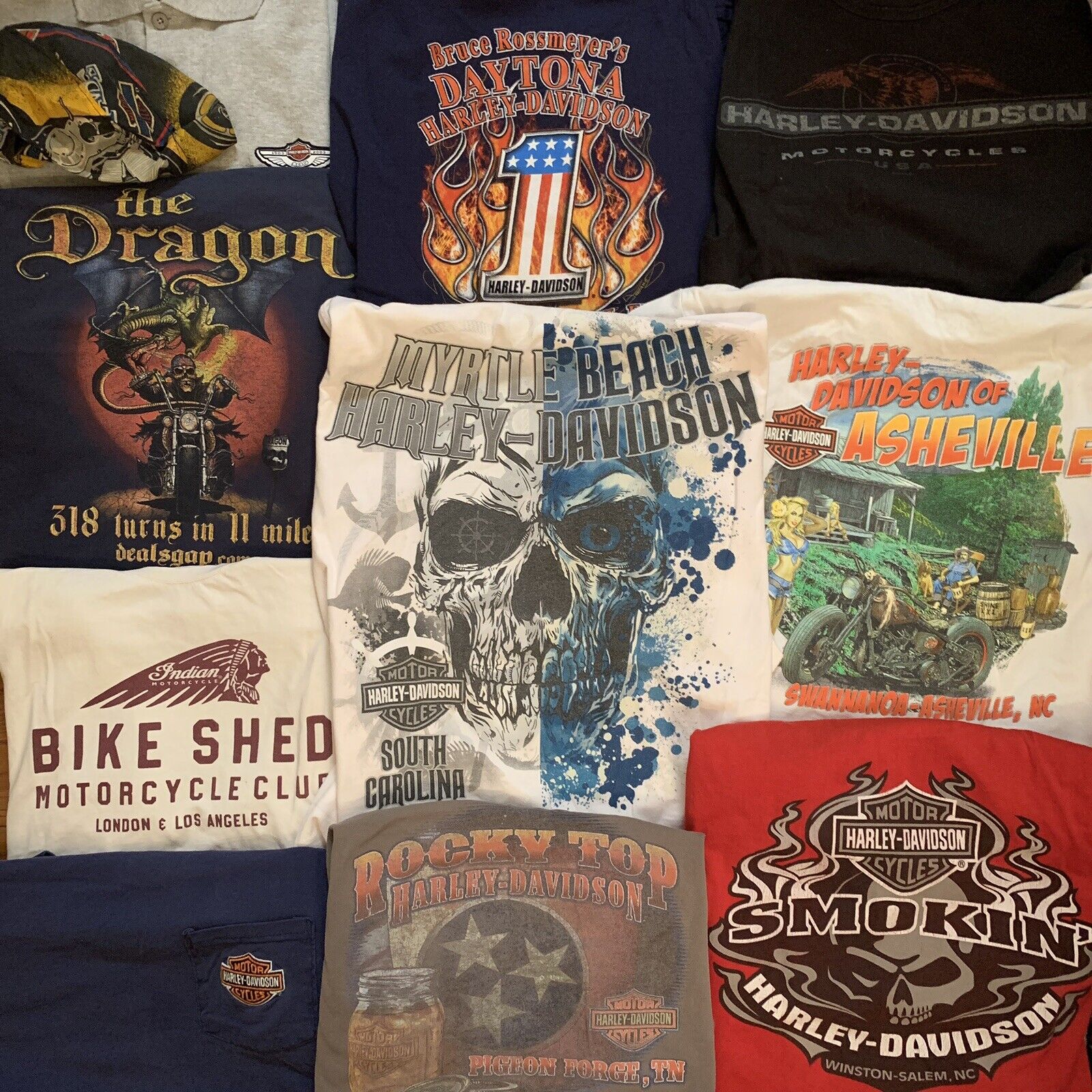Harley Davidson T-Shirts Lot 11 Motorcycles Resale Wholesale Skull Biker Tees