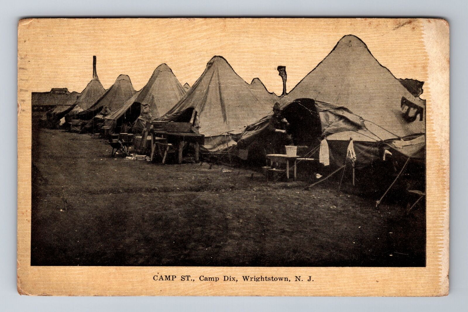Wrightstown NJ-New Jersey, Camp Dix, Tents, Vintage c1918 Souvenir Postcard