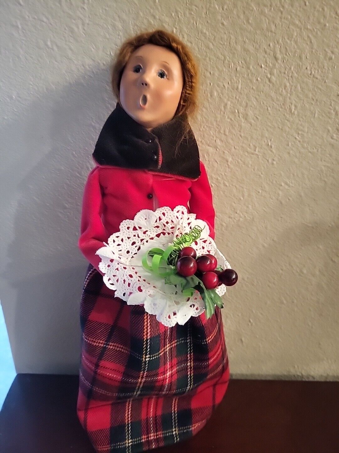 Byers Choice Caroler Lady Holding Berries 