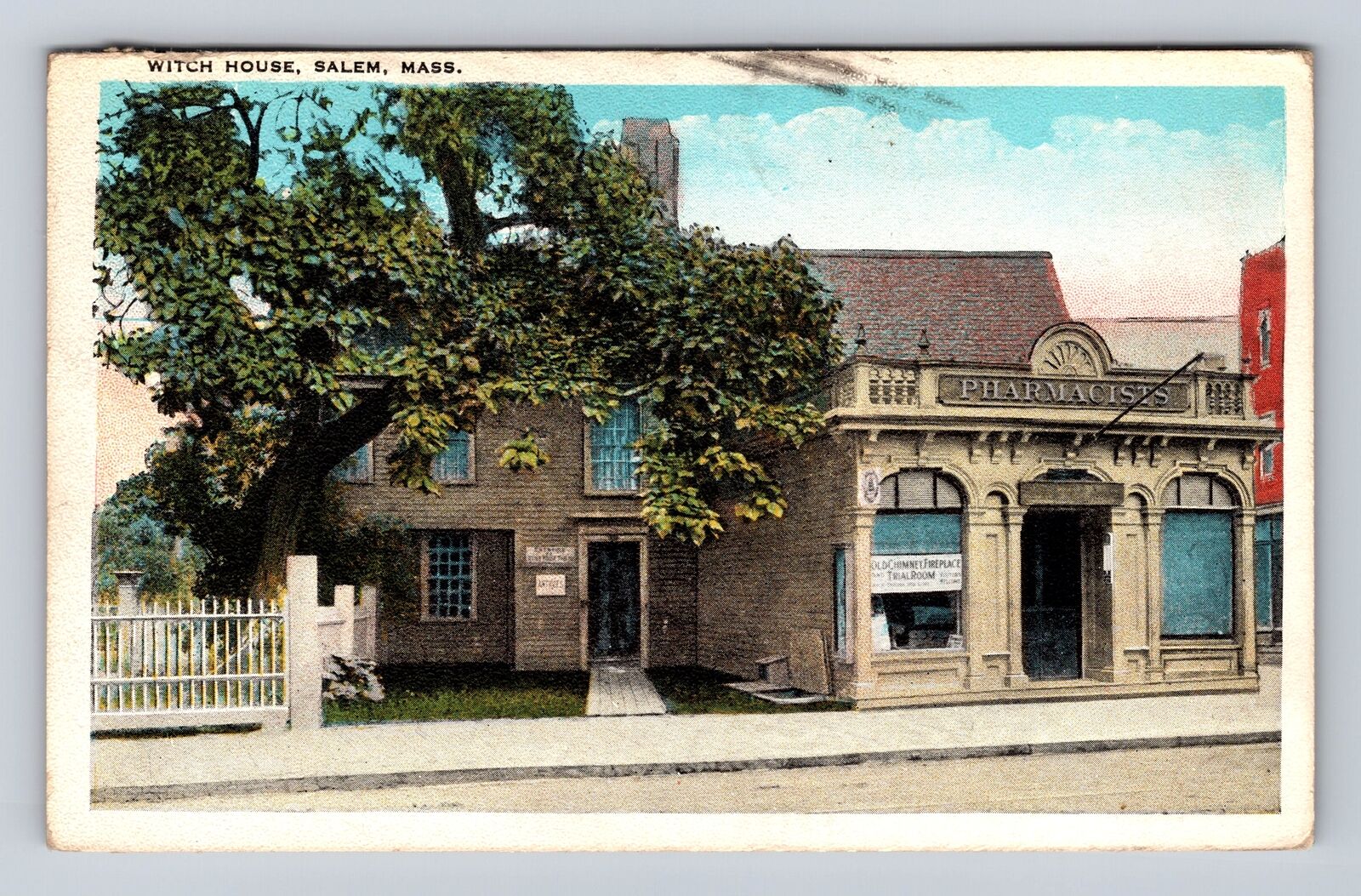 Salem MA-Massachusetts, Witch House, Antique, Vintage c1939 Souvenir Postcard